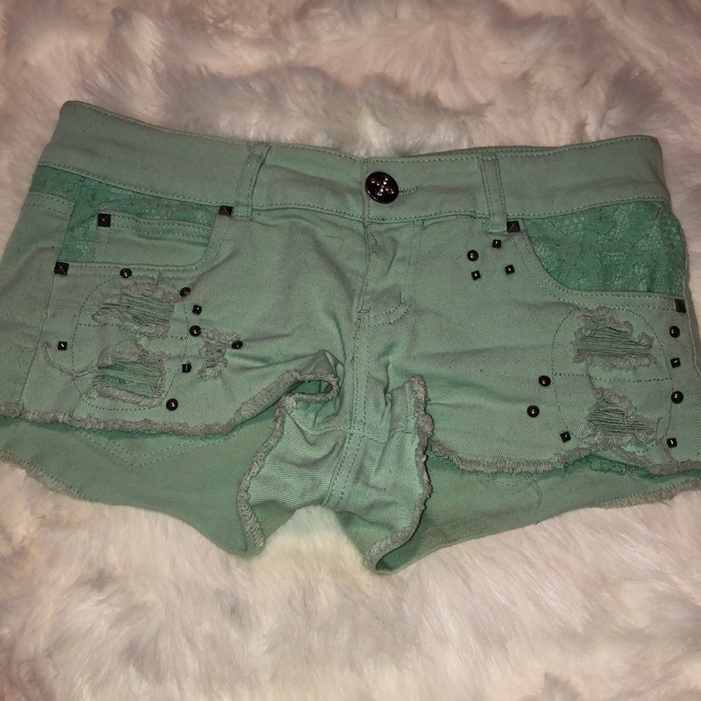 Embellished Denim Shorts